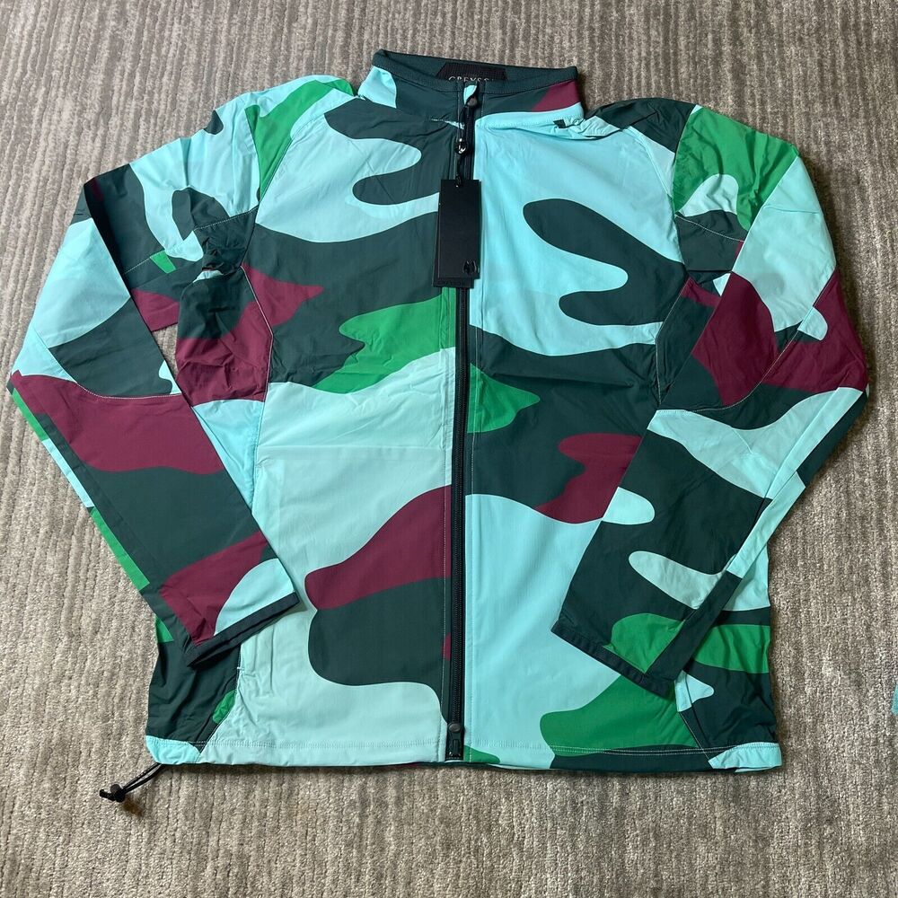 Greyson Golf Jacket Mens Medium Camoscape Trailwolf Print Multicolor NWT